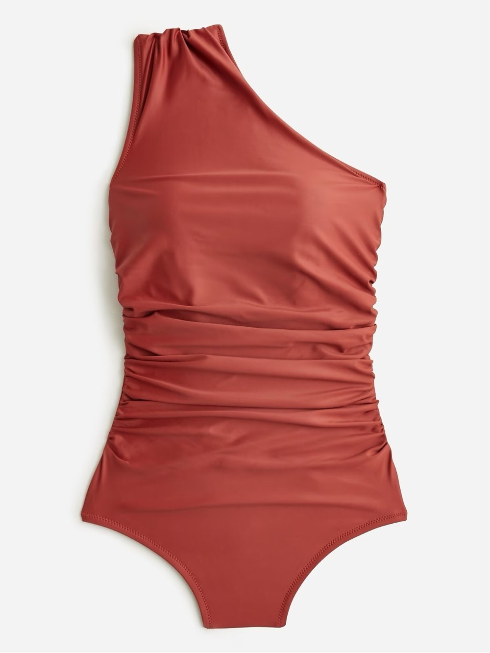 J. Crew one-Shoulder Ruched Women’s Swimsuit - Rust - Picture 2 of 4